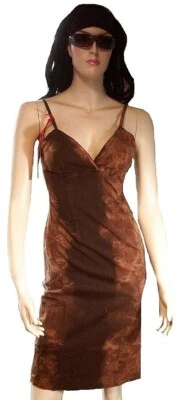 Vestido de Cóctel Miss Sixty Modelo: Vestido Debra Boho Marrón Blanqueado Batik S 36 Foto 1 de 2