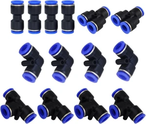 Kit de accesorios neumáticos de plástico metalúrgico 8 mm OD empuje para conectar accesorios 2 divisiones - Imagen 1 de 1
