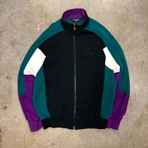 VTG 80s Christian Dior Acrylic Color Block Sportswear Track Jacket Crest XL - Picture 1 of 4