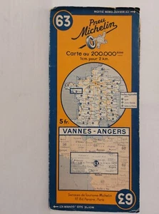 Vintage 1936 Michelin French road map 1:200K sheet 63 (ref2744) - Picture 1 of 5