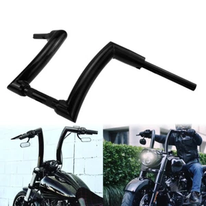 Black 12'' Rise Ape Hanger Bar 2" Handlebar 1.25" Clamp For Harley Fat Boy Dyna - Picture 1 of 17