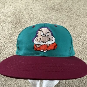 Vintage Snow White Hat Cap Youth Green Snapback Grumpy Promo Spellout - Picture 1 of 8