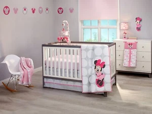 Minnie Mouse: Polka Dots 8 Piece Nursery Crib Bedding Set by Disney - Picture 1 of 12