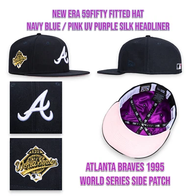 Sombrero ajustado New Era Atlanta Braves 59FIFTY 1995 WS parche azul marino talla 7 5/8 Foto 1 de 4