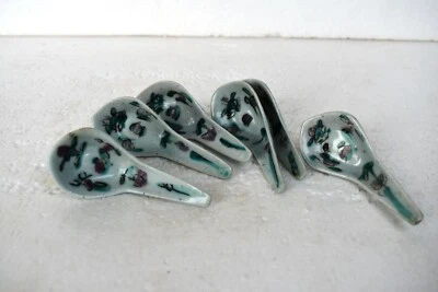 Antigua cuchara de porcelana china Famille Rose cuchara de sopa pintada a mano lote de 6 piezas" F10 Foto 1 de 4