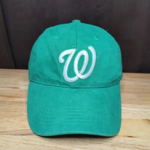 030225 Washington Nationals Hat Cap Adult Green Adjustable Strap Miller Lite - Picture 1 of 5