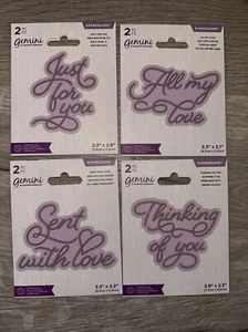 4 Crafters Companion Gemini Expressions 2 Piece Die Sets: All My Love, Love, You - Picture 1 of 2