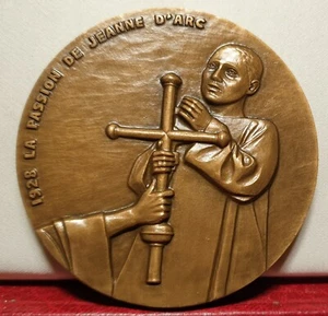 1979 68mm JOAN ARC PASSION Christian Cross religious art medal Carl Dreyer - Picture 1 of 2