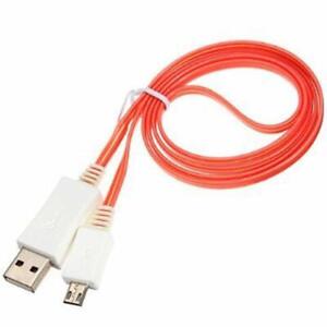 LIGHT-UP LED Glow USB Charger Cable Data cord for ALL MICRO-B USB LG HTC SAMSUNG