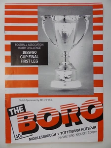 MIDDLESBROUGH v SPURS | FA YOUTH CUP FINAL | 1989/1990 | 7 MAY 1990 | FREEPOST - Picture 1 of 2