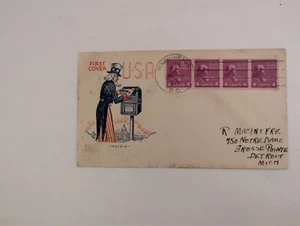 Vintage FDC First Day Cover USA Uncle Sam Mail Box James Madison Stamp x4 1939 - Picture 1 of 2