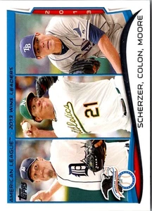 Tarjeta de béisbol 2014 Topps Max Scherzer/Bartolo Colon/Matt Moore - Imagen 1 de 2