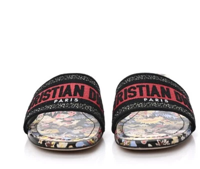 Sandalia Christian Dior Dway Floral Slide Roja Talla US 10/EUR 40 Foto 1 de 3