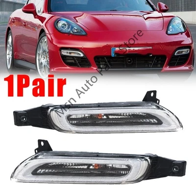 1 par de luces antiniebla delanteras LED DRL para Porsche Panamera 970 Turbo GTS 2010-2013 Foto 1 de 4