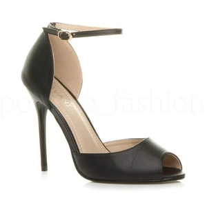 DAMEN-STILETTOS HOHER ABSATZ HOCHZEIT BRAUTJUNGFER PEEPTOE GRÖSSE 3 36 - Bild 1 von 5