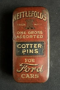 MODEL T - A FORD CARS NETTLEFOLDS COTTER PINS VINTAGE ADVERTISING DISPLAY TIN - Picture 1 of 12