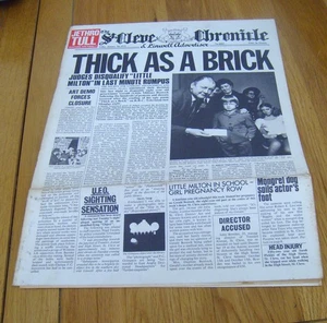 Jethro Tull dick wie ein Ziegelstein Vinyl LP Schallplatte Zeitung A3/B2 1. Druck CHR1003 - Bild 1 von 9