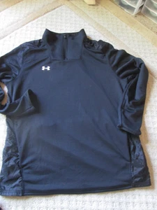 Under Armour Pullover Men XXL Loose Gym Workout 1/4 Zip Black Shirt - Picture 1 of 2