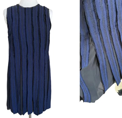 Proenza Schouler Silk Chiffon Dress Fringe Flowy Black Blue Women’s  Size 4 - Image 1 of 4