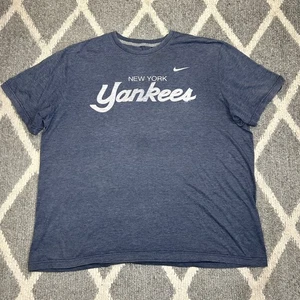 New York Yankees Nike Slidepiece II Tri-Blend T-Shirt Uomo 2XL - Foto 1 di 5