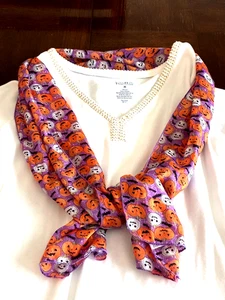 Women's Halloween Scarf W/ Jack O Lanterns 58" x 10" Polyester (100%) - Picture 1 of 2