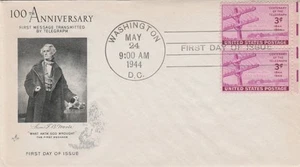#924 – 1944 3c Telegraph, Wahington DC cancel, Artcraft FDC - Picture 1 of 2