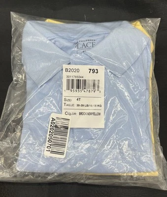 The Children's Place Short Sleeve Shirt Light Blue & Yellow 4T ( 2 Pack) New - Image 1 of 2