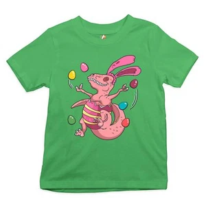 Easter Egg T-rex Youth T-shirt Happy Easter Bunny Dinosaur Egg Hunt Kids - Picture 1 of 56