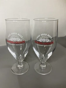 INNIS & GUNN Oak Aged Beer Brewed  Small Batches Edinburgh Scotland 2 Beer Glass - Imagen 1 de 8
