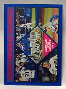2025 Topps Heritage Dark Blue Border SP #462 2024 Dodgers ganadores de la serie mundial - Imagen 1 de 2