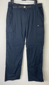 BC Clothing Mens Convertible Stretch Navy Cargo Style Pants Shorts 33" Inseam, L - Picture 1 of 14