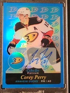 Corey Perry Anaheim Ducks Opeechee Platnum Blue RainbowAuto Signed SSP CASE HIT