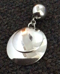 RARE SINGLE TRIFARI SPACE AGE EARRING Armory Collection 1970’s Chrome Seeks Same - Picture 1 of 7