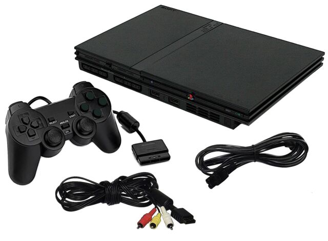 Restored Sony PlayStation 2 PS2 Slim Console Black Matching