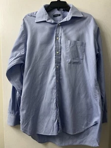 Burberry London abotonada para hombre 16,5 X 35 azul hecho en EE. UU. 100 % algodón - Imagen 1 de 7