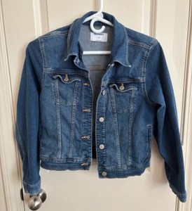 Old Navy Youth Girls Button Front Denim Jacket Blue Size L 10-12 Basic Classic - Picture 1 of 6