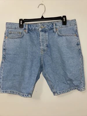 TOPMAN ДЖИНСОВОЙ ТКАНИ УЗКИЕ ШОРТЫ - ТАЛИЯ 34» - Изображение 1 из 4