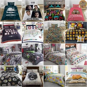 TEENAGER BEDDING SETS - SINGLE / DOUBLE DUVET COVER BOYS MUSIC GRAFFITI - Picture 1 of 21