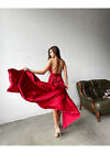 Elegant Long Red Dress With An Open Back