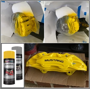 Yellow Paint Wheels Valve Cover Engine Caliper +Primer High Heat Coating Spray - Picture 1 of 19