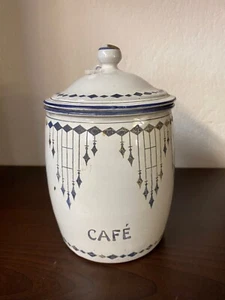 POT A CAFE EMAILLE DEBUT XXEME AUSTRIA FRERES BLANC ET GRIS - Photo 1/8