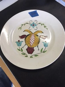 1950 MCM Double Pheasant Plate 9 1/8” Signed Betty 1950 Mid-Century Modern - Picture 1 of 5