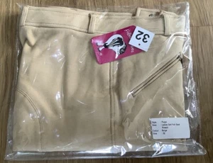 Fuller Fillies Puppi Breeches Self Full Seat, Beige, Size 32, R Length - New - Picture 1 of 7