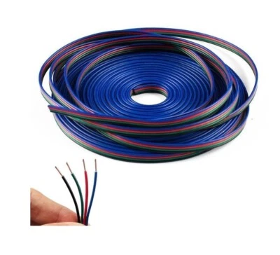 1M CAVO PROLUNGA PER STRISCE A LED RGB luce striscia piattina connettore 4 pin  - Immagine 1 di 2