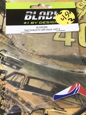 ЛЕЗВИЕ Blh3520 Красный Вертикальный Плавник с Наклейкой mCP X NewInPack Отправлено из США - Изображение 1 из 4
