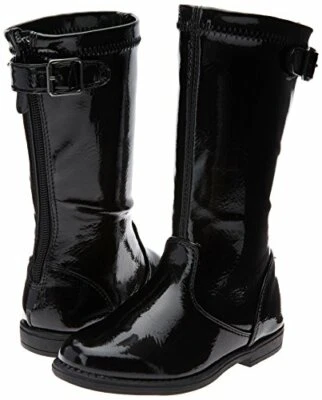 Kenneth Cole Botas Niñas Negro Patente Corazón Tratamiento NUEVAS Niñas Pequeñas Talla 9 Foto 1 de 4