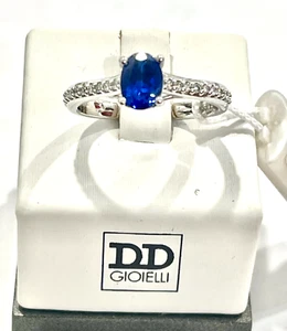 Davite & Delucchi Damenring in 750 % 18 kt Gold mit Diamanten und Saphir - Bild 1 von 9
