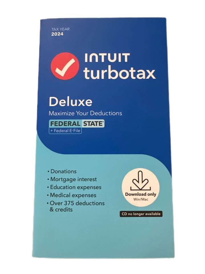 2024 Intuit Turbotax Deluxe Federal State Windows Mac From Staples