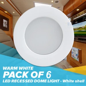 Luz de techo empotrada LED 12V 2.75" 6 piezas carcasa blanca blanca cálida - Imagen 1 de 9