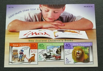 1999 New Zealand Health Stamp Issue, Children's Books Miniature Sheet MS Mint NH - Image 1 of 3